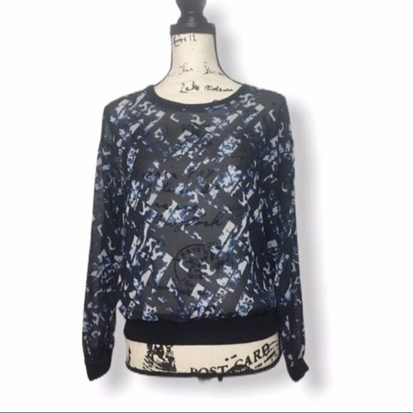 Mossimo  SZ S sheer abstract blouse - Picture 1 of 3